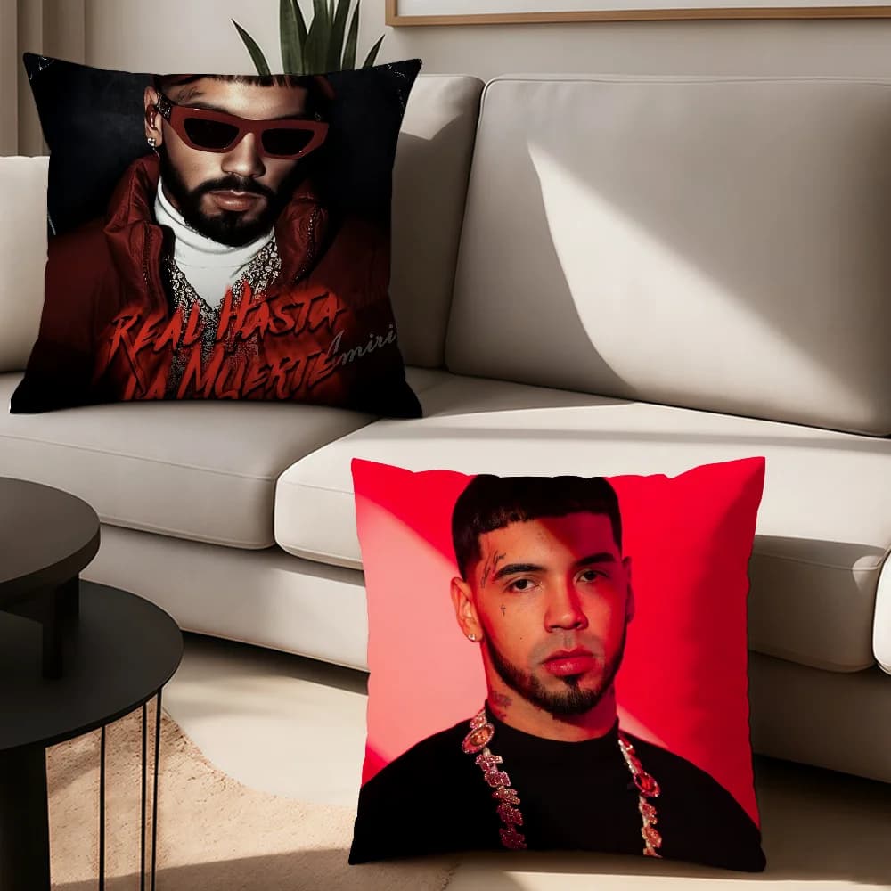 Rapper A-Anuel AA Federa Cuscini da ufficio adatti per divano, auto, camera da letto, fodera per cuscino decorativa