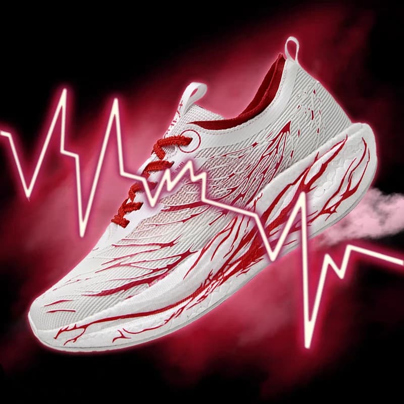 2025 Scarpe sportive da uomo Moda stampata con bordo in carbonio fluorescente Scarpe ammortizzanti Scarpe da allenamento con rimbalzo stabile Scarpe da jogging