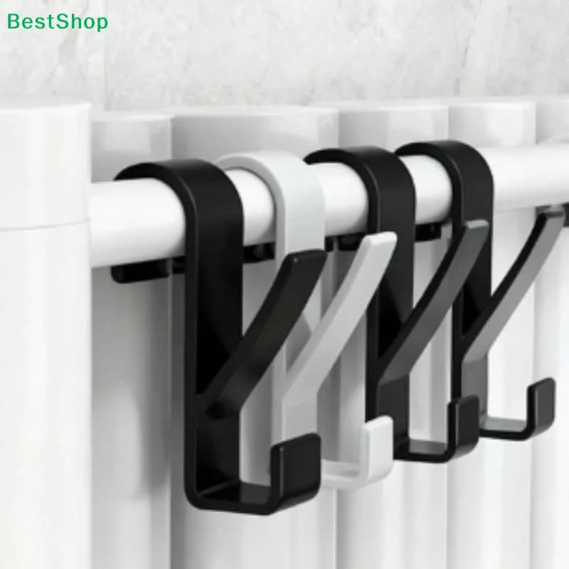 3/6PCS Bathroom Hanger Clips Heated Towel Radiator Rail Hook Holder Multifunction Drying Rack Hook Towel Clothes Storage Hanger