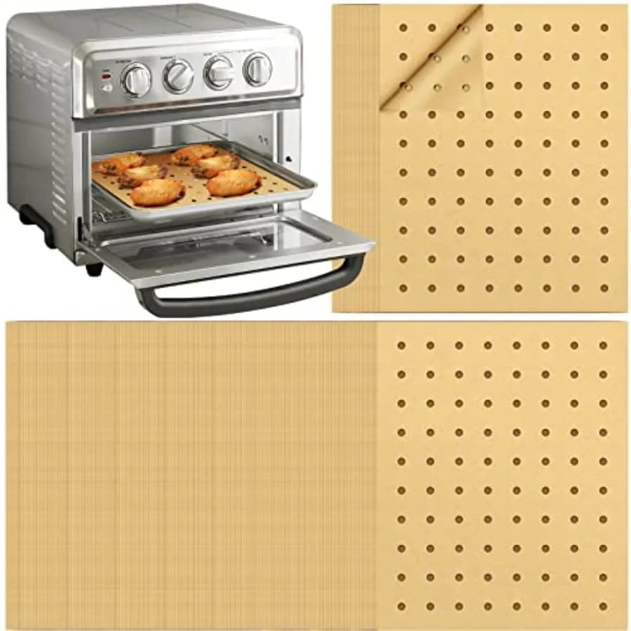 Air Fryer Disposable Parchment Paper Liners: 150pcs Airfryer Liners 9x11 Inch Perforated Rectangular Paper Sheets Basket Liner