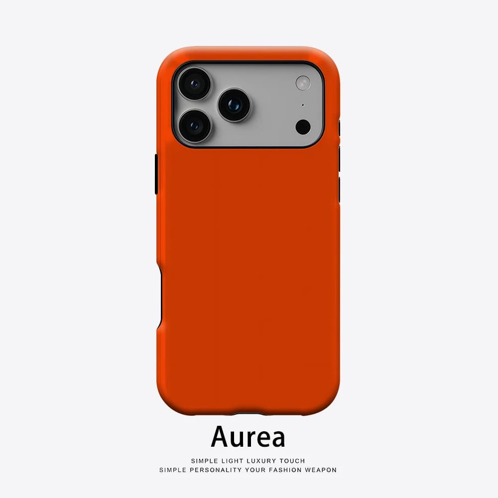 Custodia Aurea opaca antiurto per MagSafe per iPhone 17 16 15 14 Plus 13 Pro Max, in PC rigido, colore arancione brillante