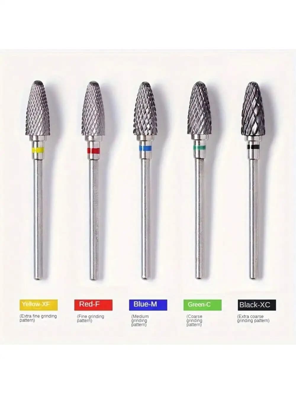 1 or 5 pieces/set tungsten carbide nail polishing tips - Professional nail drill tips for acrylic gel removal, nail art