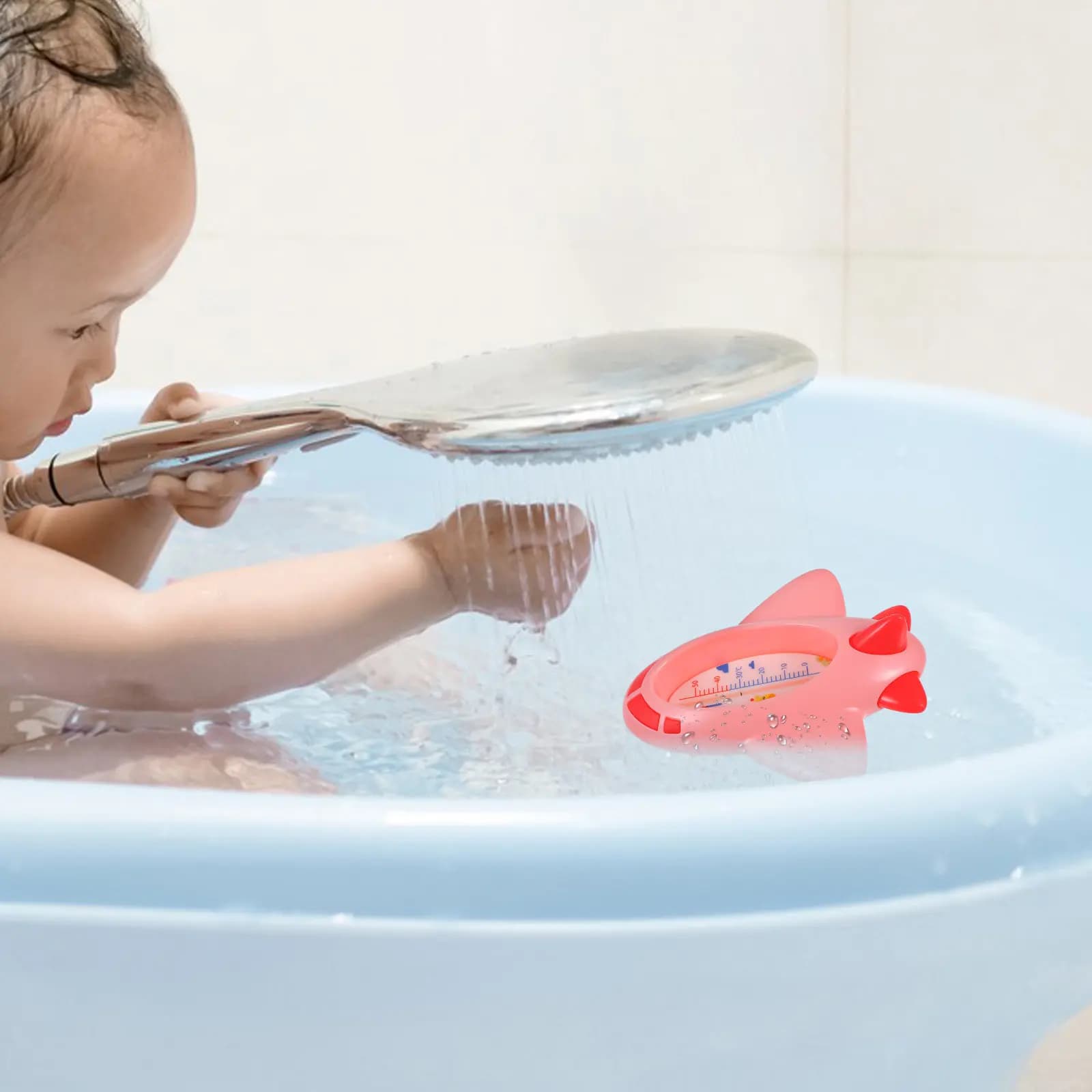 Termometro da Bagno per Neonati con Ampio Display Digitale, Galleggiante a Forma di Aeroplano, Monitor per Temperatura dell'Acqua nella Vasca