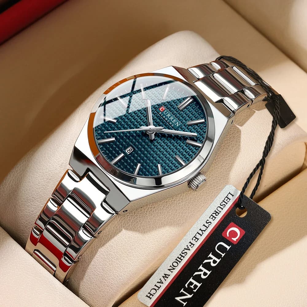 CURREN Orologio al quarzo da donna di lusso alla moda di marca Orologio da polso da ragazza con cinturino in acciaio inossidabile con quadrante piccolo rotondo