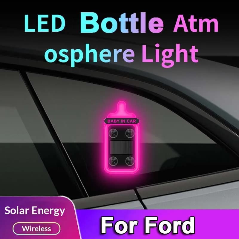 Car solar Bottle atmosph LED atmosphere light Universal Solar Car Window Decoration Neon LightFor Ford Focus 3 4 5 Mondeo MK3 MK
