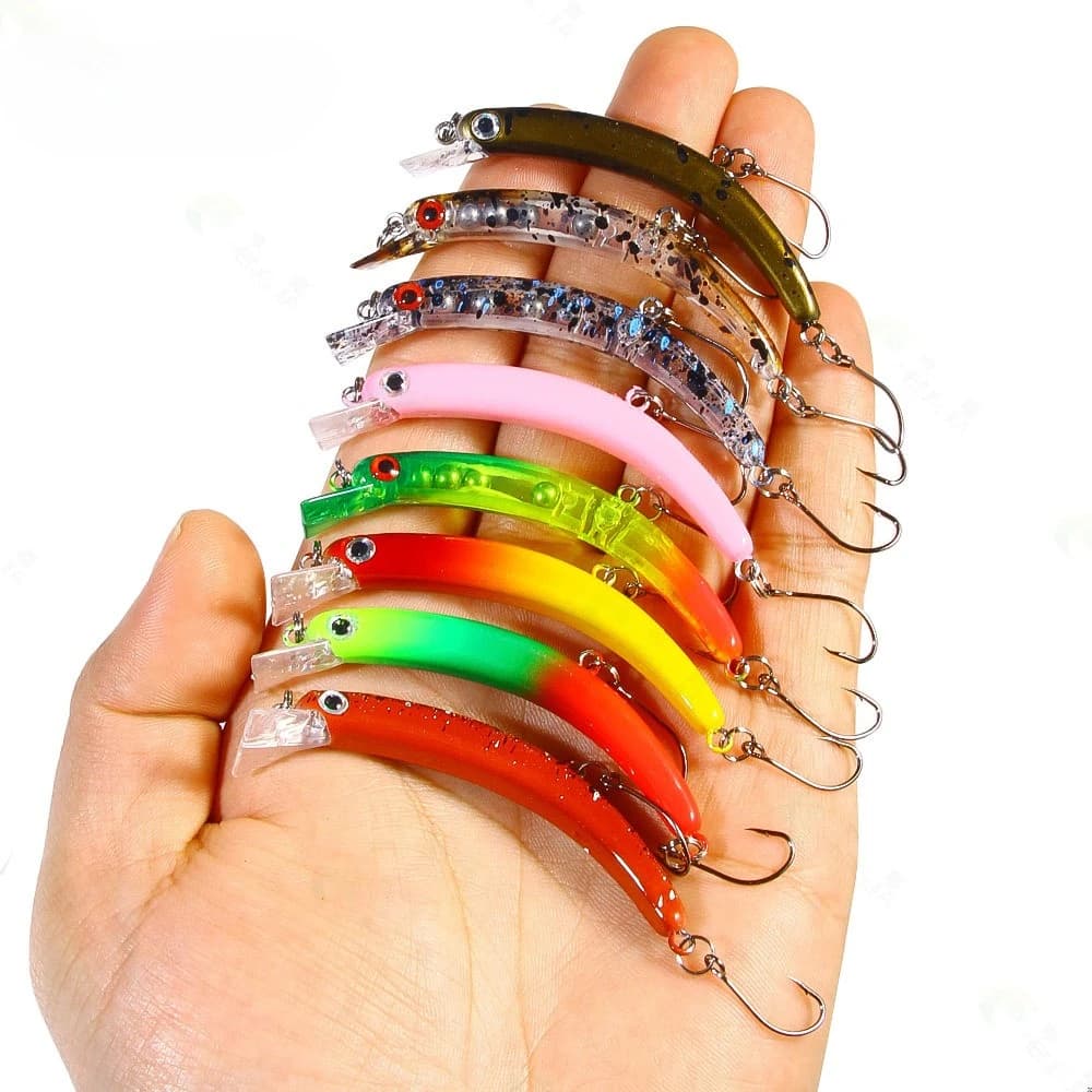 Bow Shaped Mino Bait - Submerged False Bait for Slow Sinking - Trembles And Sinks Far Away Fishing Lure Accessory
