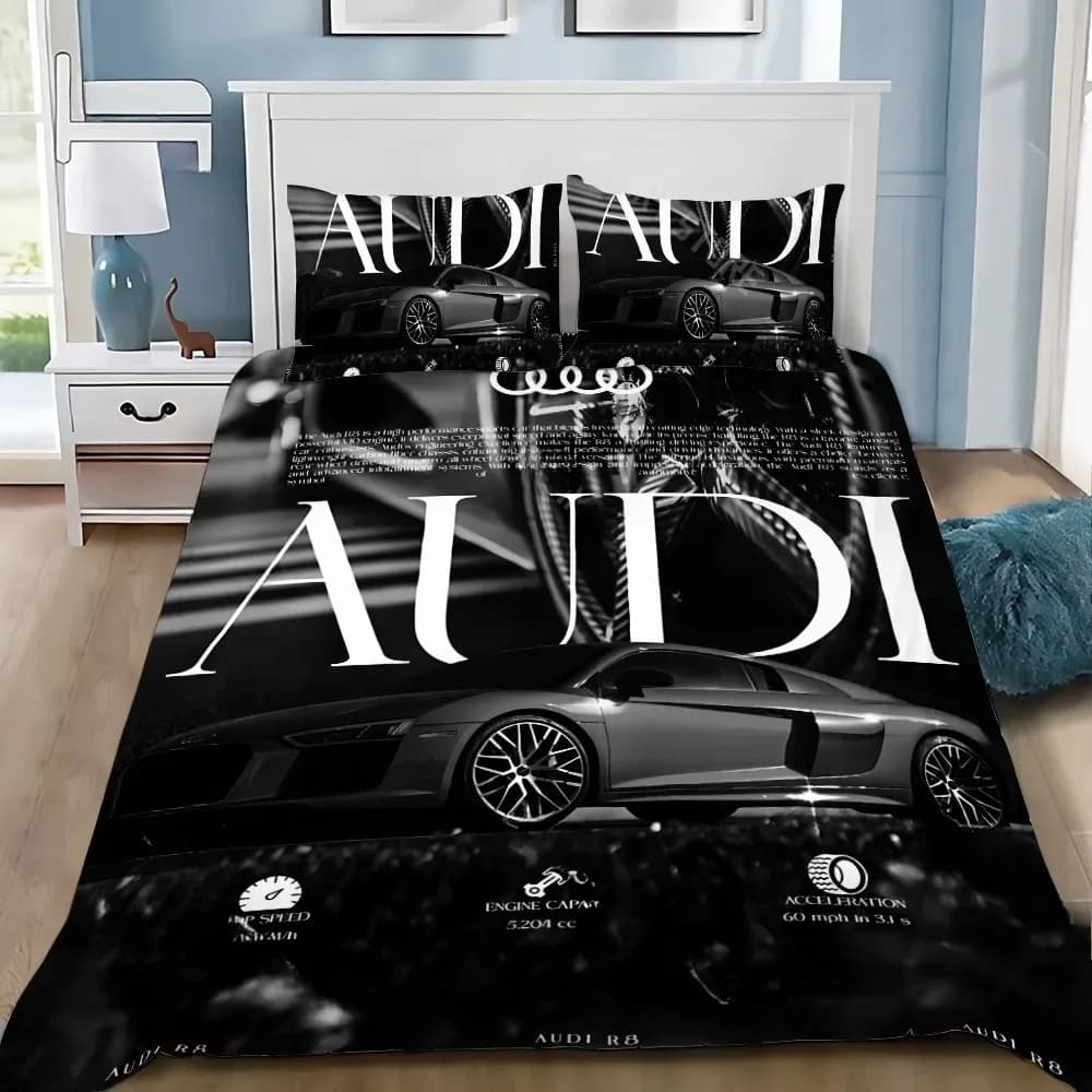 Duvet Cover Pillowcase Sports Car RS For A-Aaudis Bedding Set Adult Boy Girl Bedroom Decoration Children Single Double Size