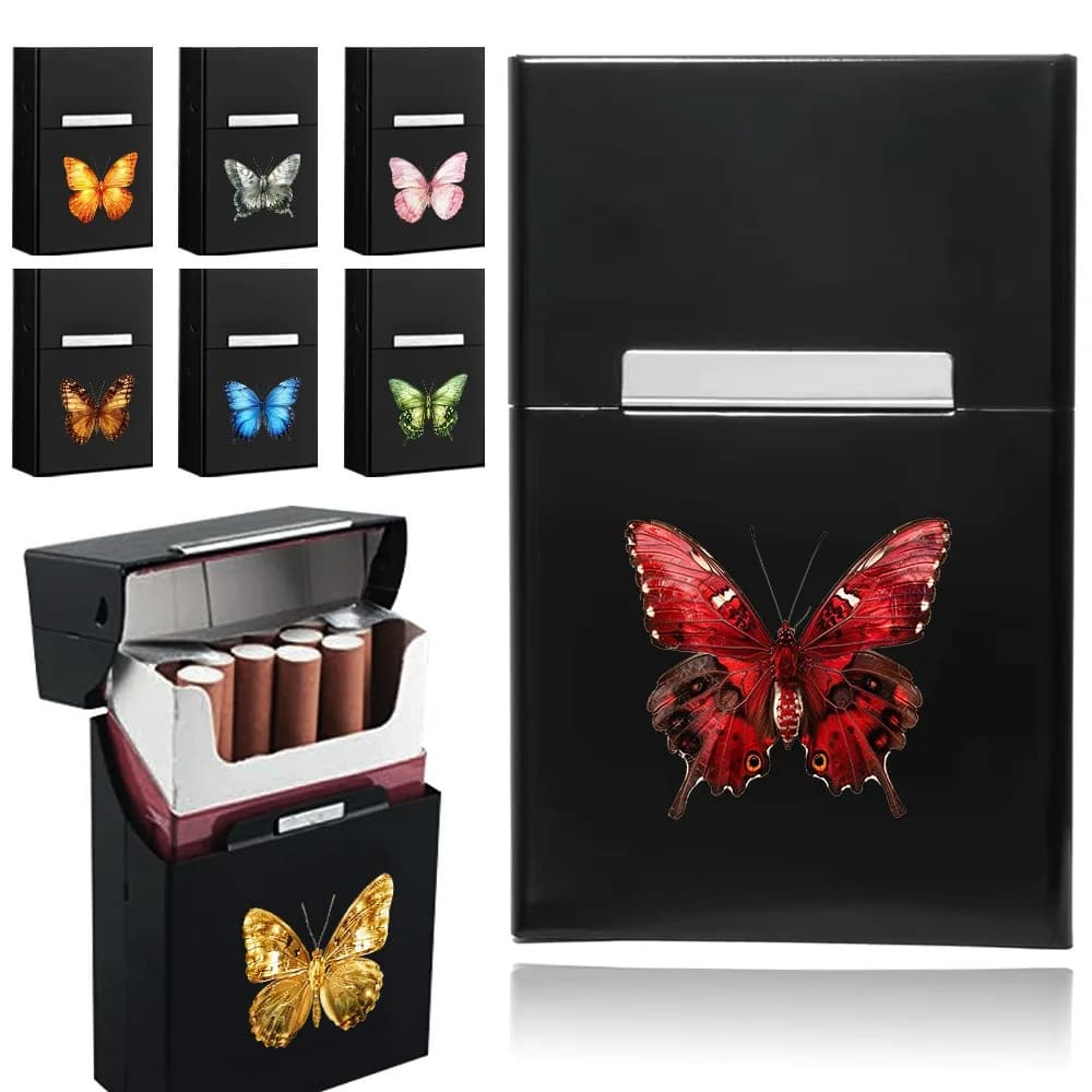 Elegante custodia protettiva per sigari, organizer per tabacco, contenitore impermeabile, custodia protettiva resistente, regalo con motivo a farfalla