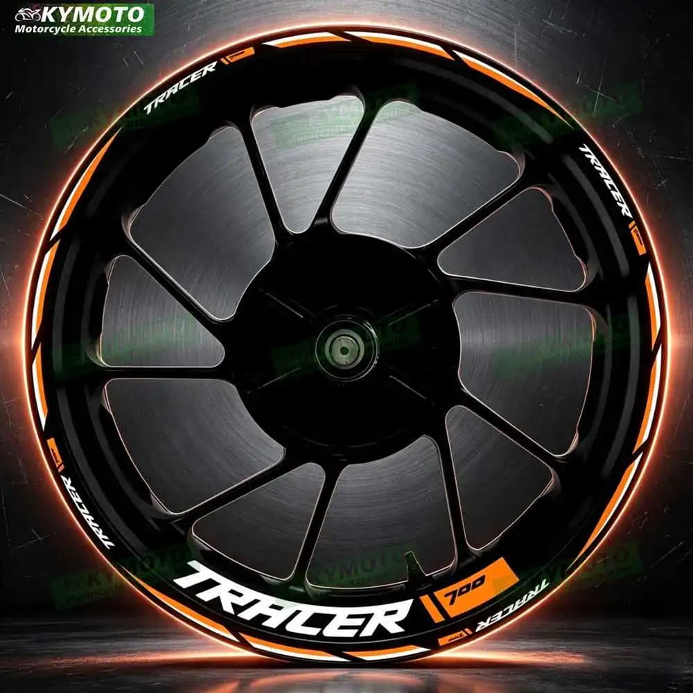 Reflective motorcycle wheel decals waterproof wheel wraps rim stripes 17-inch fairing modification for TRACER700 TRACER 700