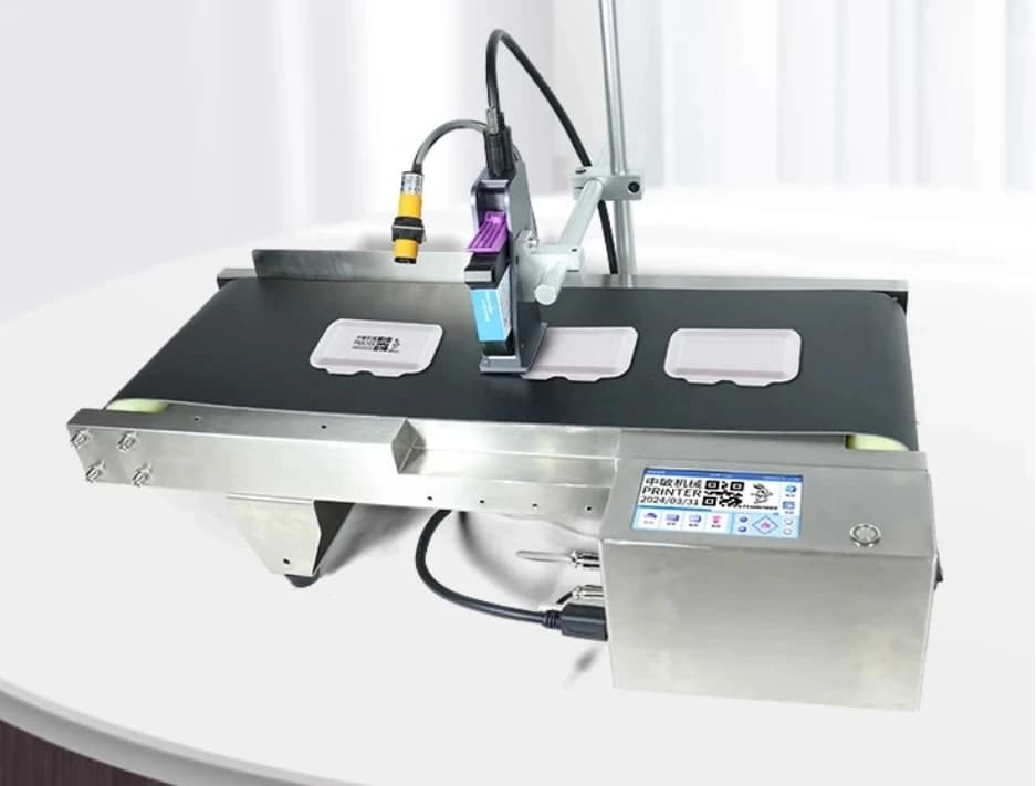 Automatic Tij Printer SP130 with conveyor belt Bottle case Thread Mask Plastic Date Lot Number Expiry date Inkjet printer