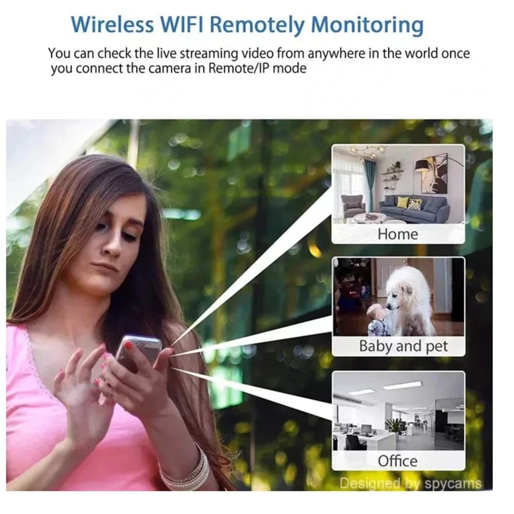 Telecamera Mini Wireless WiFi 1080P HD, Baby Monitor, Sicurezza Interna, Sorveglianza, Visione Notturna, Videocamera IP, Registratore Video, Videocamera di Sicurezza