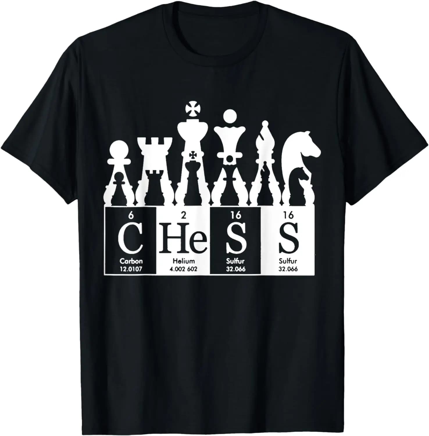 Chess Set Periodic Table T-shirt gift for kids unisexes Casual summer short sleeve crewneck top