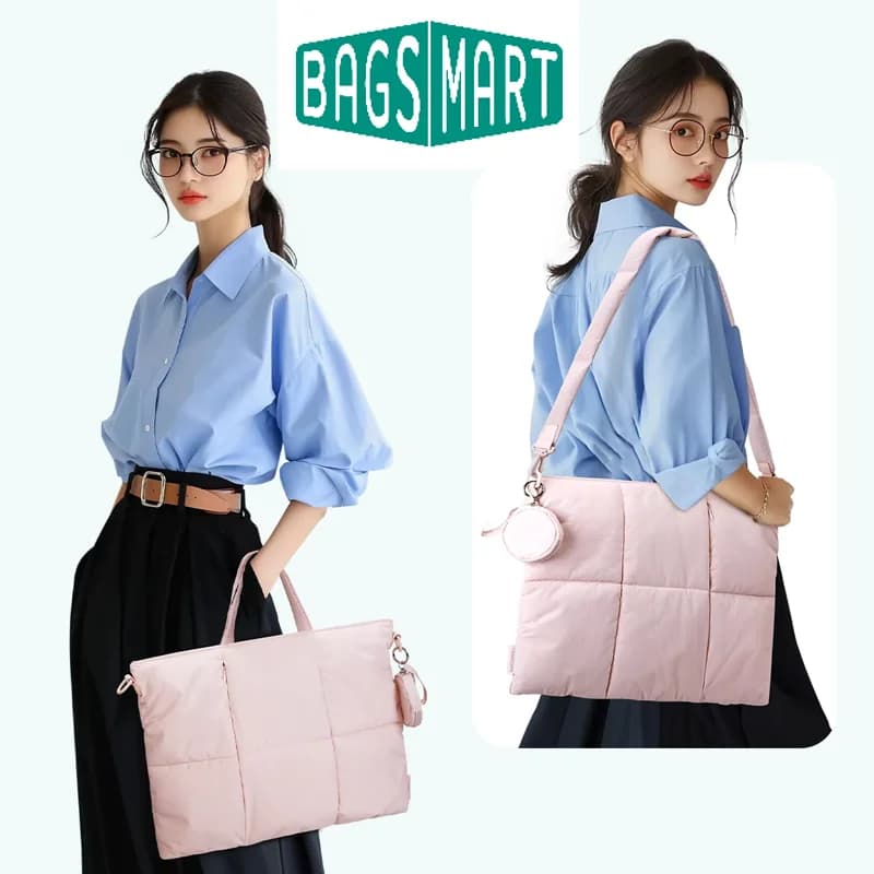 BAGSMART Borsa per laptop da donna, leggera, imbottita, con tracolla, multifunzione, per laptop da 15,6 pollici