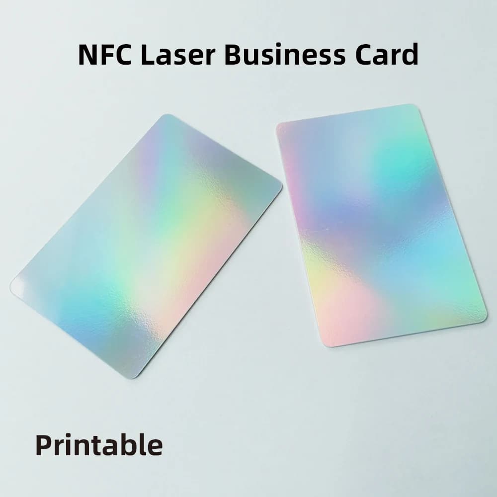 Biglietti da visita Laser NFC materiale PVC 13.56MHz 14443A 144 byte RFID NTG213 biglietto da visita Laser NFC con riconoscimento sociale