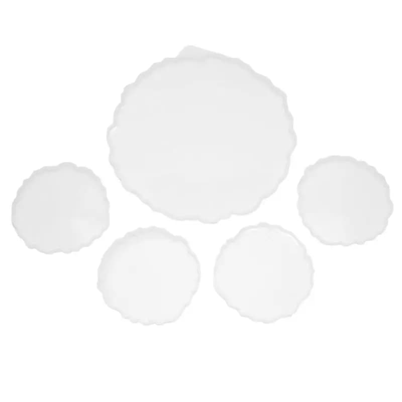 A19F-Silicone Resin Molds, 1 Pcs Large Resin Tray Mold + 4 Pcs Coaster Molds, Tray Molds, Tray And Coaster Epoxy Molds Set