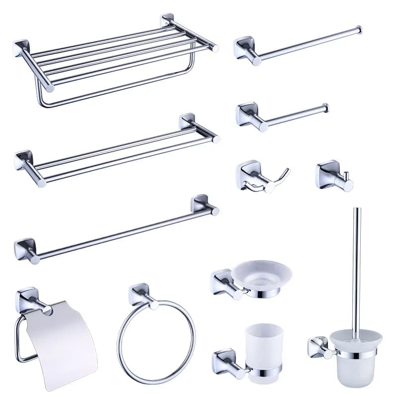 Portasciugamani singolo con finitura cromata, portasciugamani da parete per bagno, accessorio moderno ed elegante per il bagno