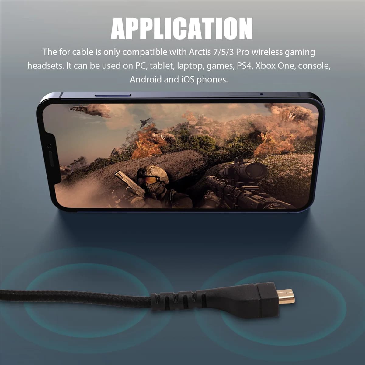 Wireless Gaming Headphone Replacement Audio Cable SteelSeries Arctis 7 5 3 Pro 4.9-foot cable CALDO