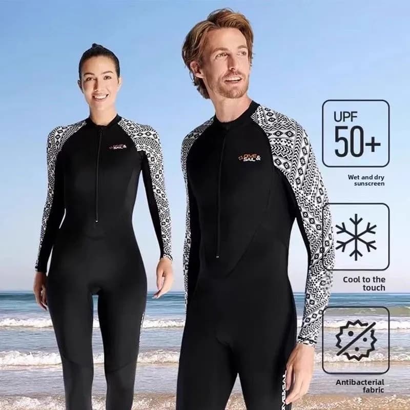 Muta per coppia di costumi da bagno autentici, tuta da surf con protezione solare monopezzo Abbigliamento per lo snorkeling sul ghiaccio