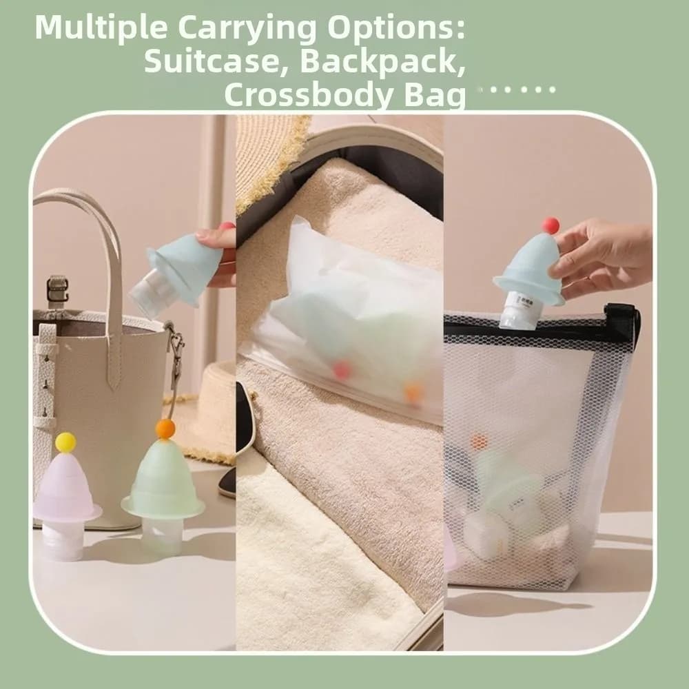 3 pezzi carino a forma di albero 60/90ml bottiglia divisa da viaggio pieghevole riutilizzabile dispenser di sapone bottiglie di lozione vuote accessori da viaggio