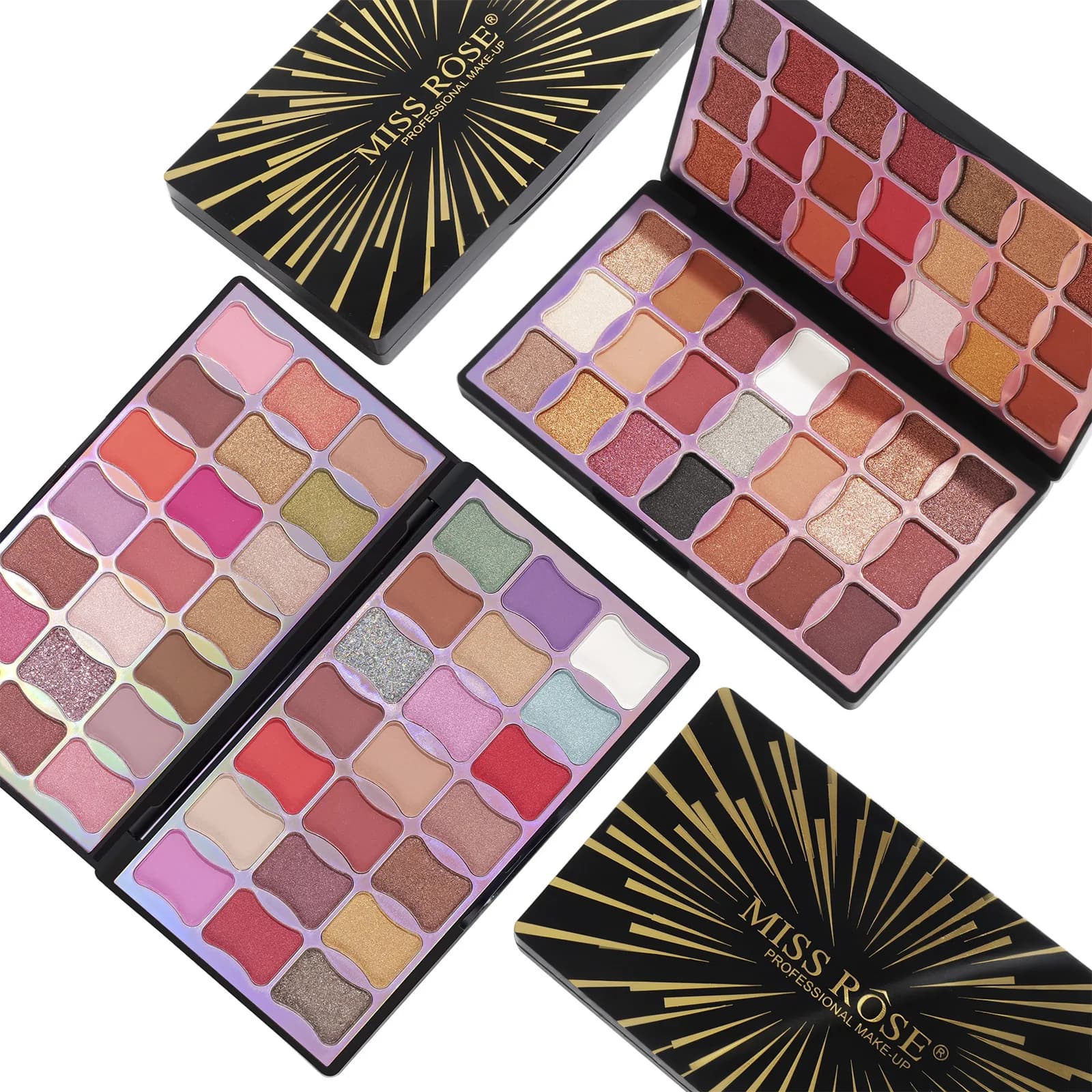 MISS ROSE 42 Colors Eyeshadow Palette Waterproof Shimmer Matte Multi Shades Fashion Daily Eye Makeup Beauty Cosmetic Tray