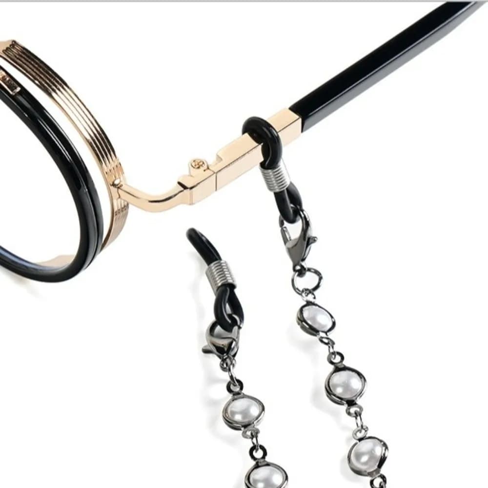 Catena per Occhiali alla Moda con Perle, Cordino Regolabile Antiscivolo, Laccetto Antigoccia per Occhiali da Sole, Accessori per Occhiali
