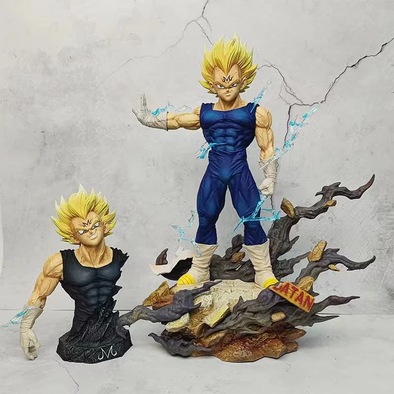 Anime Dragon Ball Z Majin Vegeta Figura sostituire la testa 33 cm Action Figures in PVC Vegeta figurine Gk Collezione di statue Giocattoli di modello