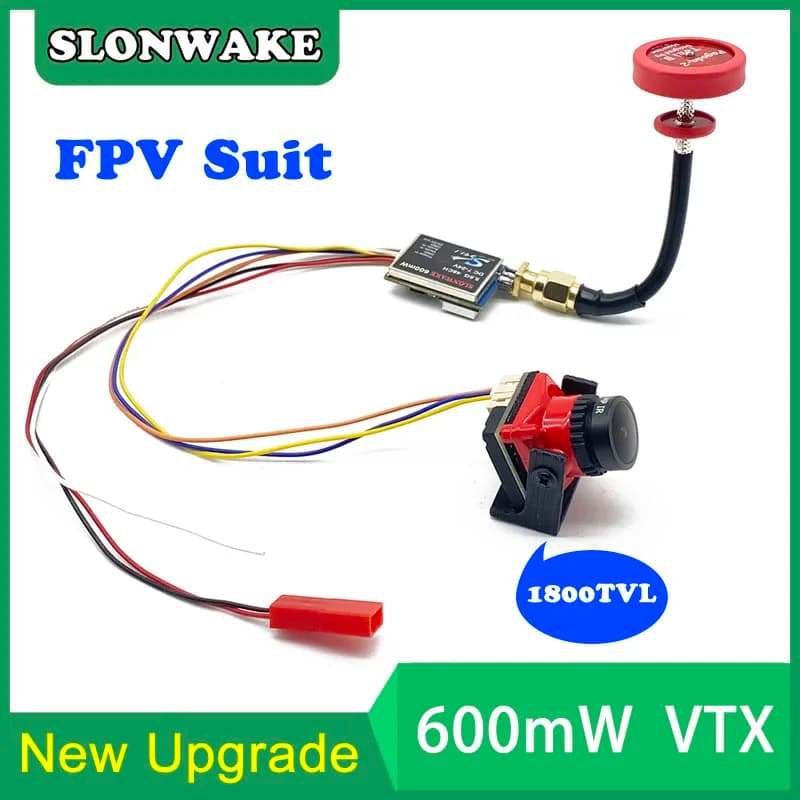 Ready for use 5.8G 48CH 600mW video transmitter and mini camera Cmos 1800TVL FPV 2.1 mm adjustable lens for RC FPV Racing Drone