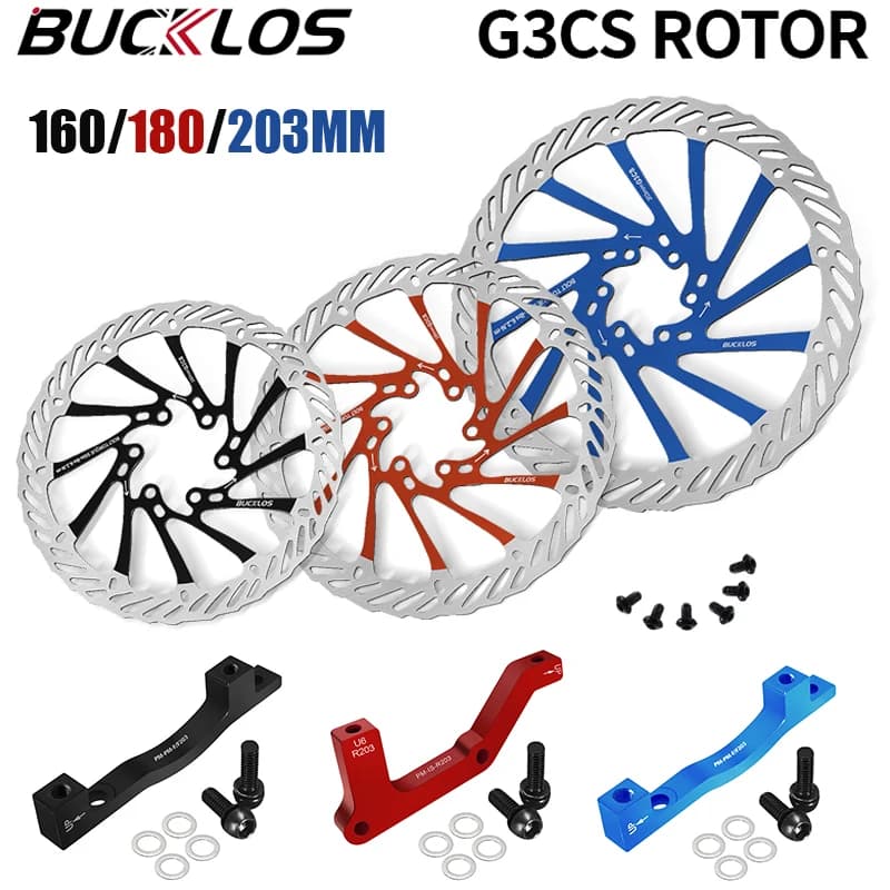 BUCKLOS G3 Rotore 160MM 180MM 203MM Rotore della bicicletta Ultraleggero Freno a disco per bici Rotore Disco freno idraulico per bicicletta Adattatore PM IS