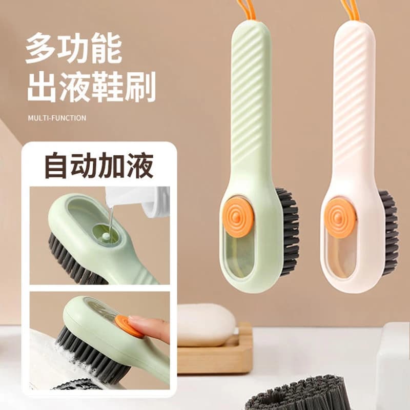Spazzola Multifunzione per Scarpe alla Moda, con Setole Morbide e Serbatoio per Liquido, Accessorio per la Pulizia di Scarpe e Utensili da Cucina