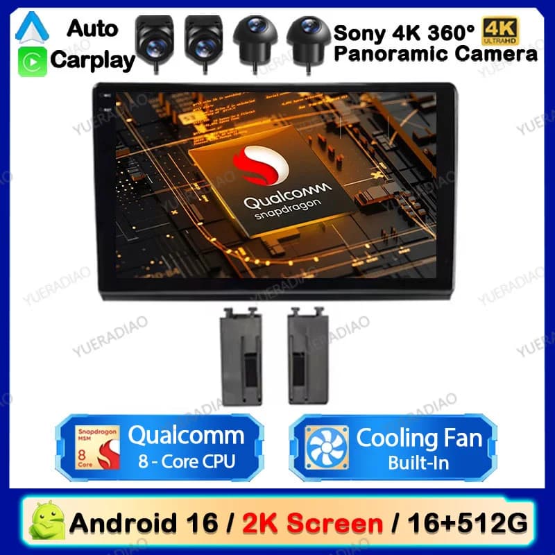 Android 16 Wireless Carplay Auto For Fiat Bravo 198 2 II 2007 - 2014 Multimedia Video Player Qualcomm Autoradio Backup Camera FM