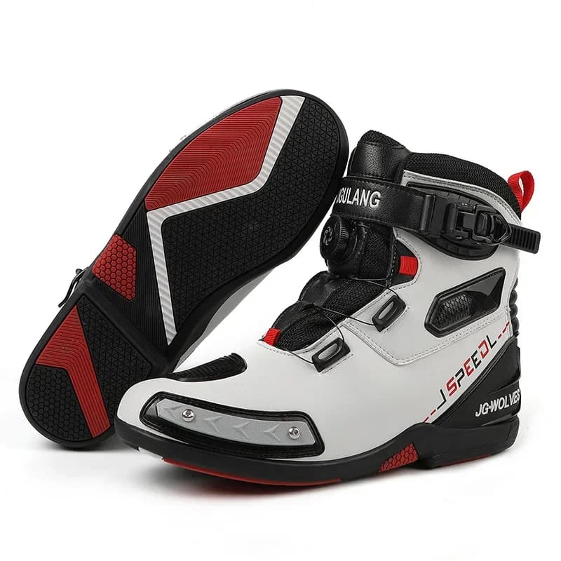 Stivali da motocross in pelle da uomo Suola in gomma resistente Scarpe da equitazione Attrezzatura da moto per avventure