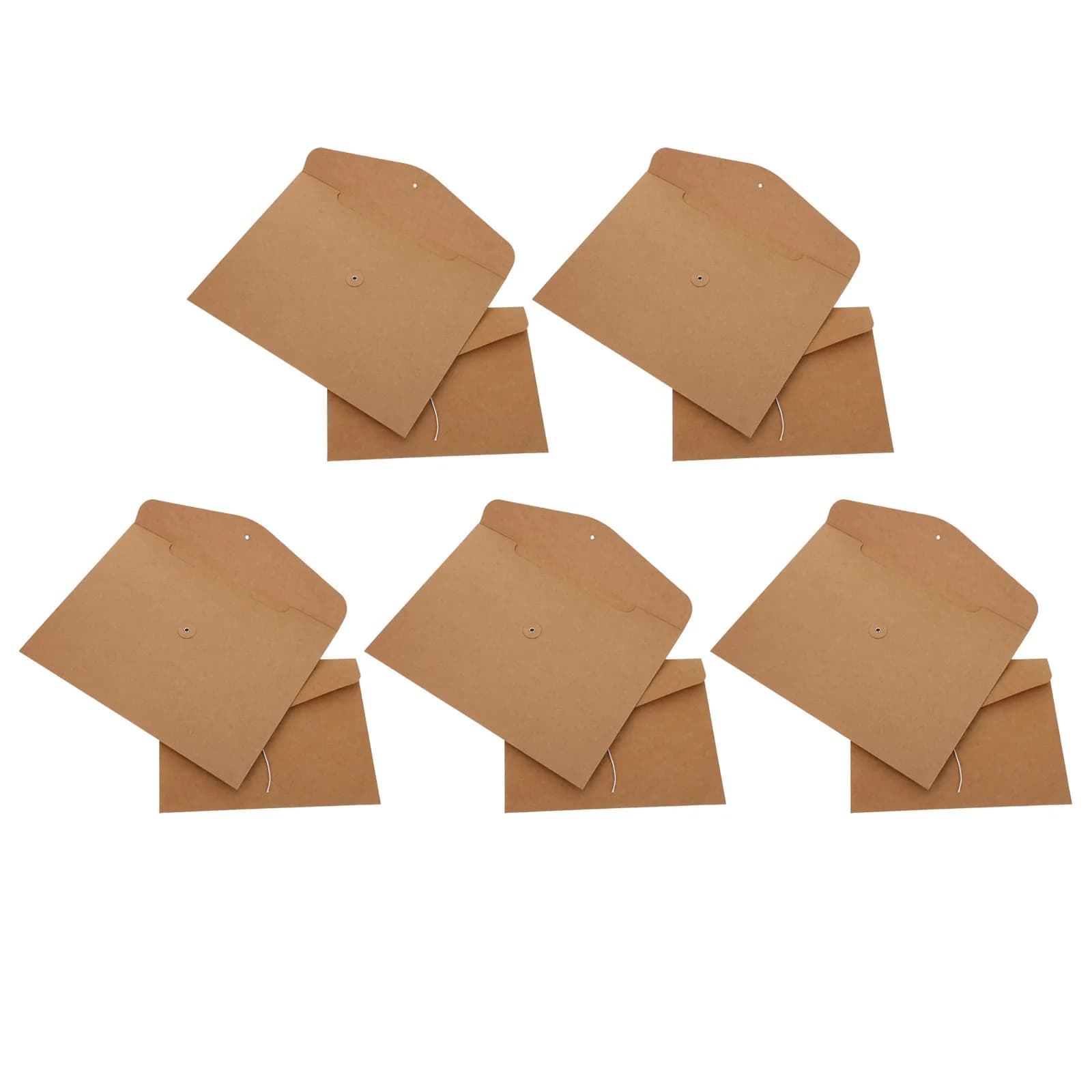 10Pcs Kraft Paper Filing Envelope Folder Vintage Style Horizontal Document Organizer A4 A5 Document Envelope String Closure