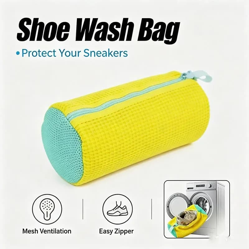 1/4PCS Lazy Person's Shoe Washing Bag, Cylindrical Washing Machine Laundry Bag, Shoe Protection and Anti-deformation Washing Bag