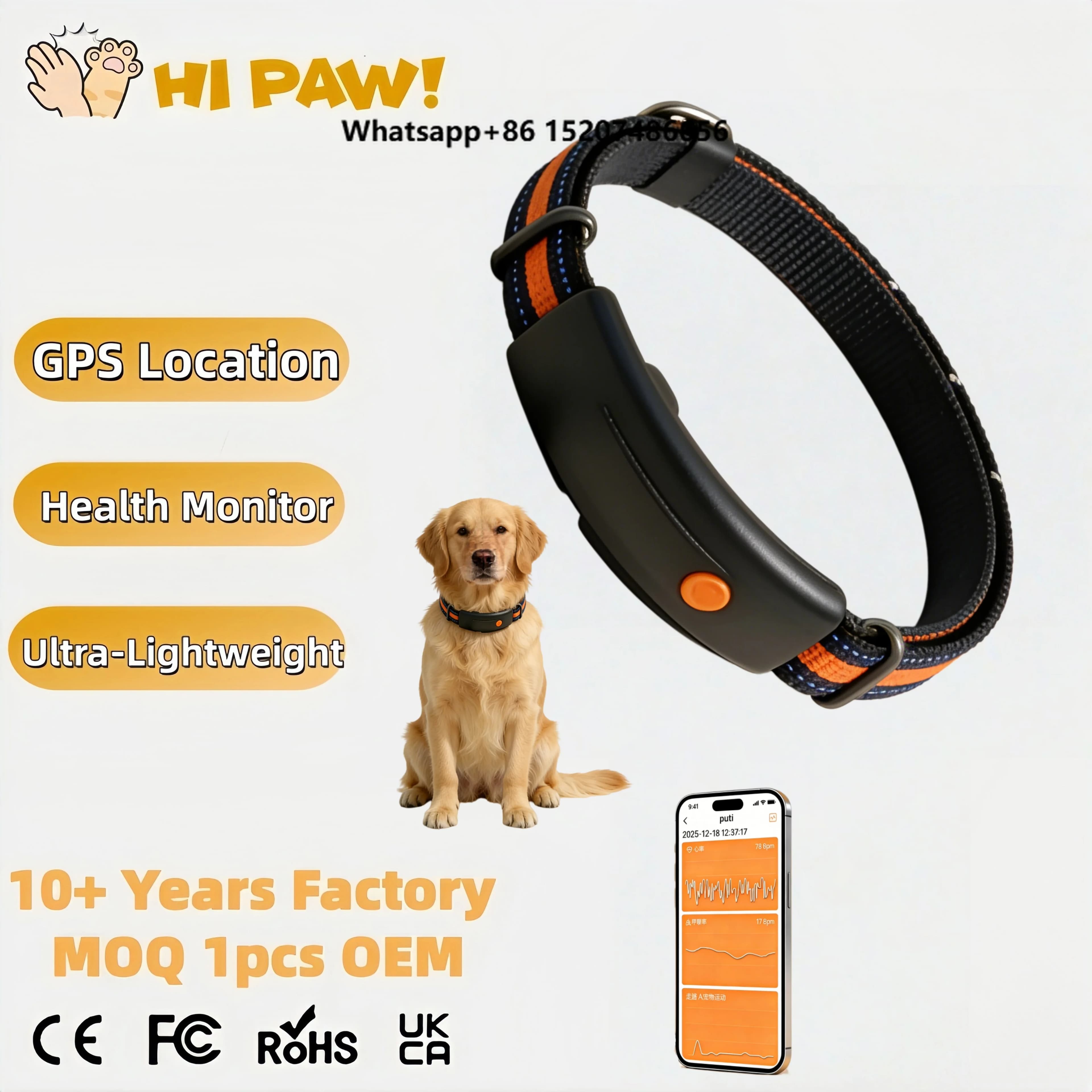 Smart GPS Tracker Locator With Electronic Walkie Talkie Waterproof Features Dog Cat Pet GPS Health tracker Collar
