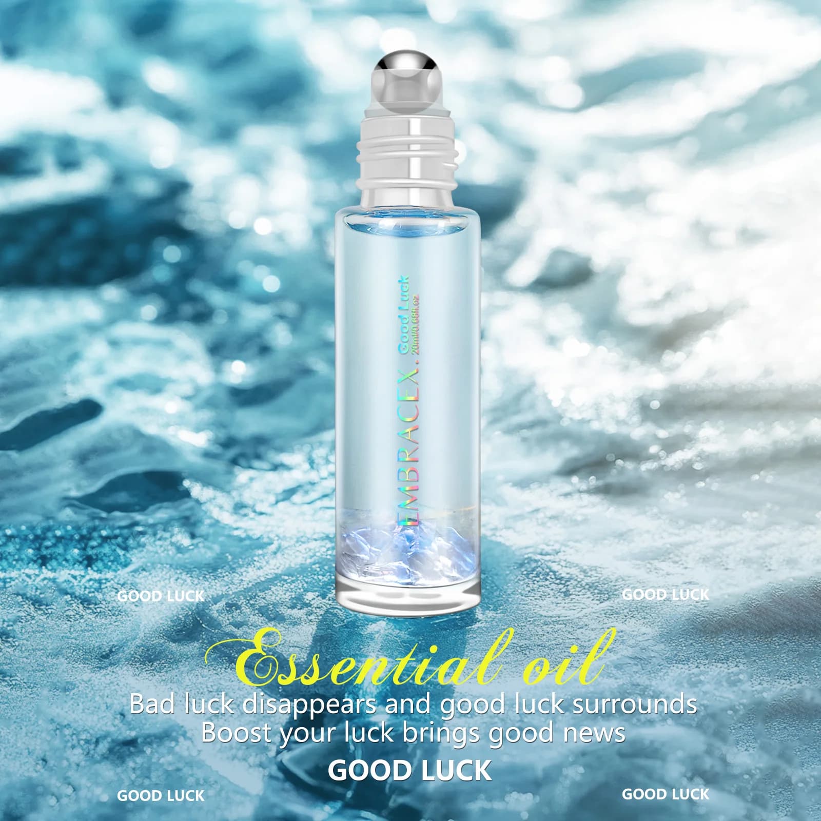 20ml Oli essenziali di buona fortuna Profumi roller Aromaterapia naturale per energia positiva buona fortuna circonda Massaggio per la cura della pelle