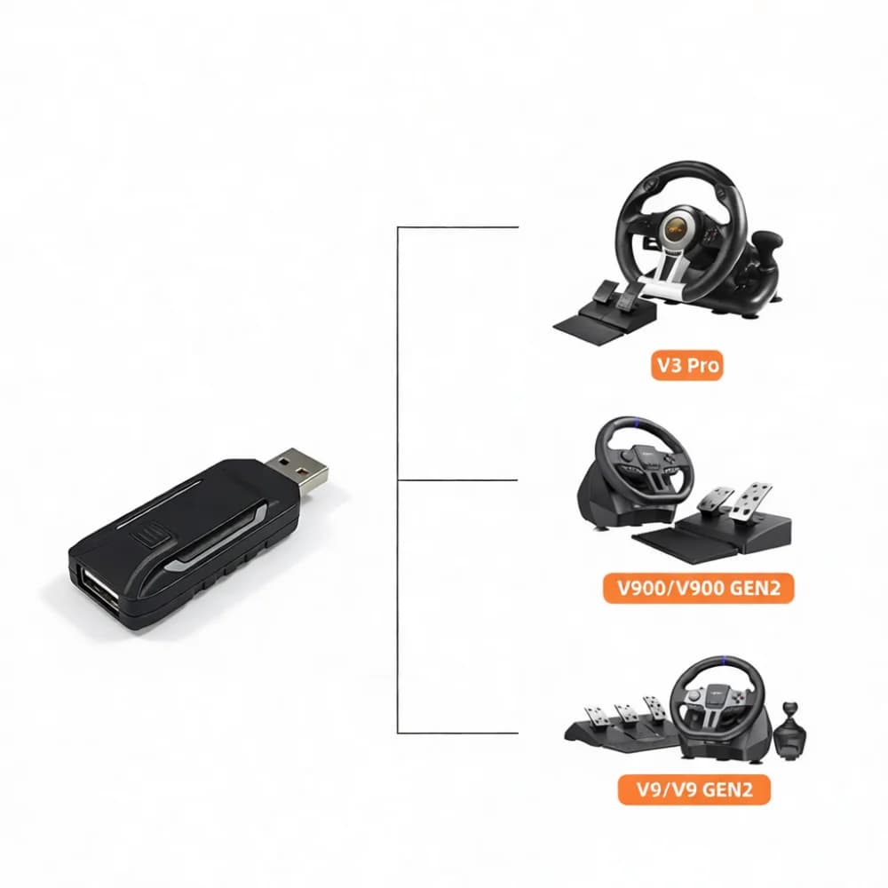 Gaming Steering Wheel Receiver N7 For PS5 Slim Converter USB Adapter Compatible With PXN V3 V900 V9 Sim Racing Equipment