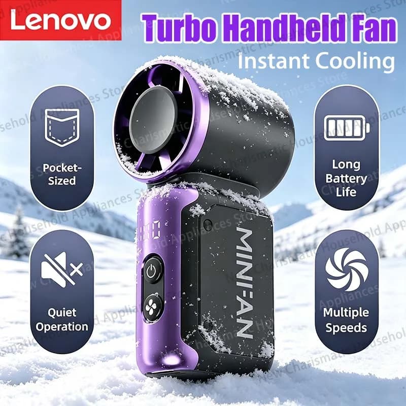 Lenovo Mini Handheld Fan Portable Small Electric Fan Usb Charging Portable Pocket Fan Suitable For Outdoor Travel Office Use
