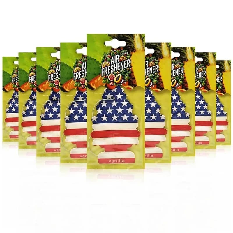 Deodorant for cars in patriotic style Star Sequin Banner Tree Novel Deodorant for cars with American flag pattern, unique graphics