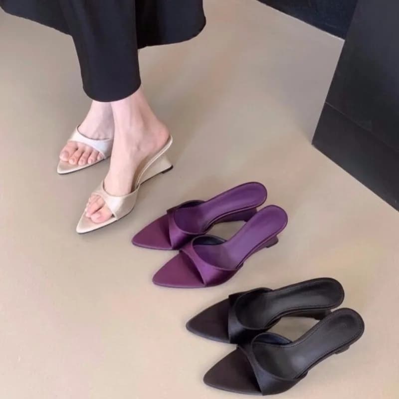Sandali Donna Eleganti con Tacco Alto e Zeppa, Punta Affusolata, per Esterni e Banchetti, Collezione Estate 2026 - Scarpe Donna 2018