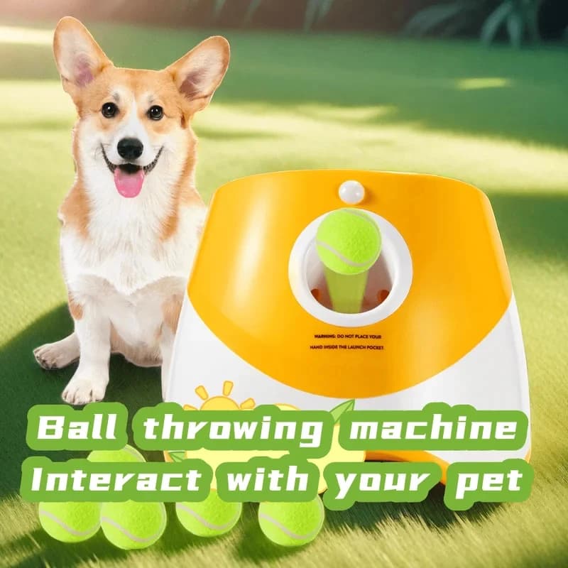 Lanciatore Automatico per Cani, Giocattolo Interattivo per Lanciare Palline da Tennis, Macchina per Lanciare Palline, Divertente e Ricaricabile, Catapulta con Ricarica USB