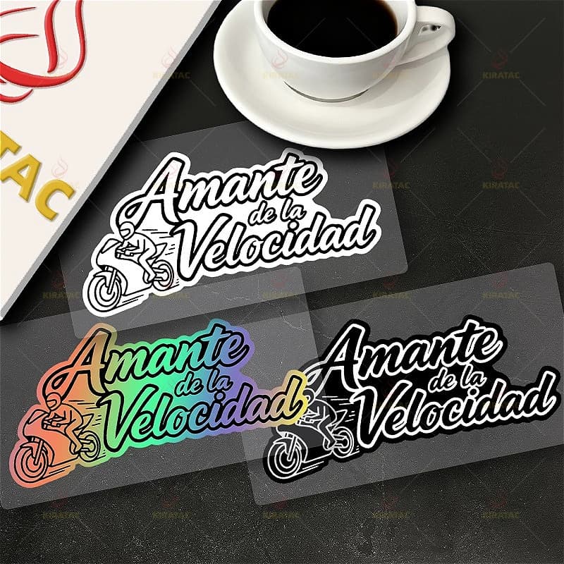 Adesivo Olografico 'Speed Lover' Impermeabile in Vinile per Casco Moto, Auto, Bici, Paraurti, Laptop, Decorazione Fai-da-Te