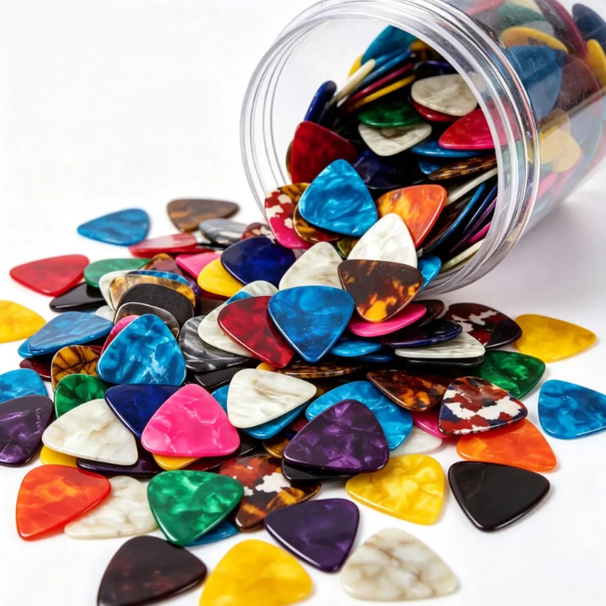 84Pcs 0.46mm Mixed Color Celluloid Guitar Picks Plectrum Set for Mandolin Bass Acoustic Electric Supplies ZSY