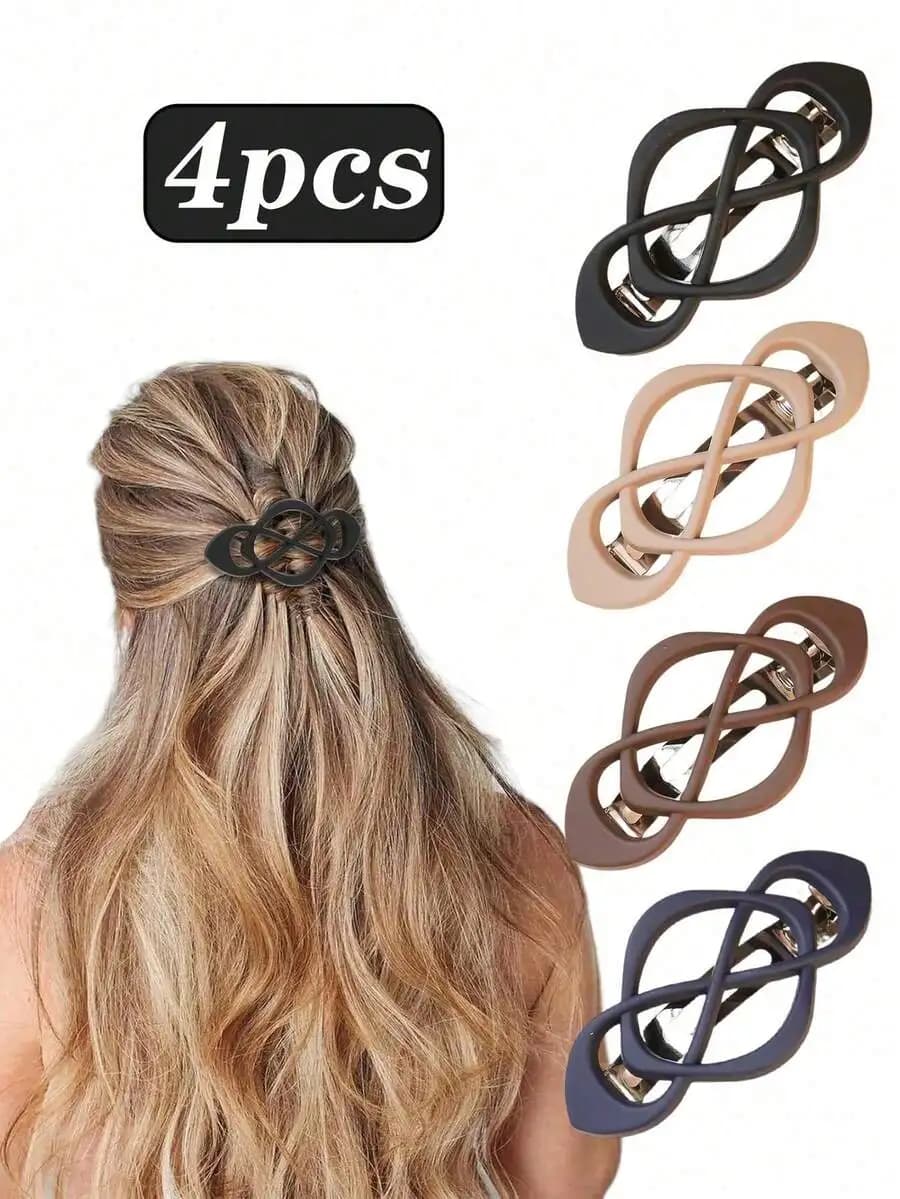 4 fermagli per capelli eleganti con nodo infinito per donna, accessori per capelli