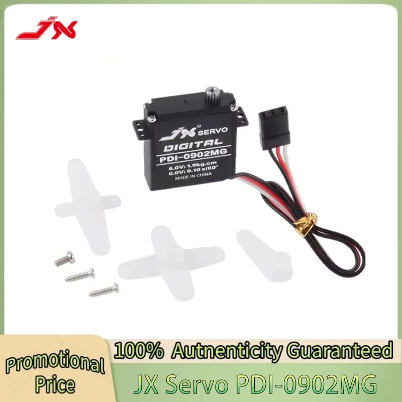 Servo JX Coreless PDI-0902MG 9.4g 2.6kg 4.8V-6V con coppia elevata e corpo ultrasottile per aerei RC, droni, elicotteri ad ala fissa