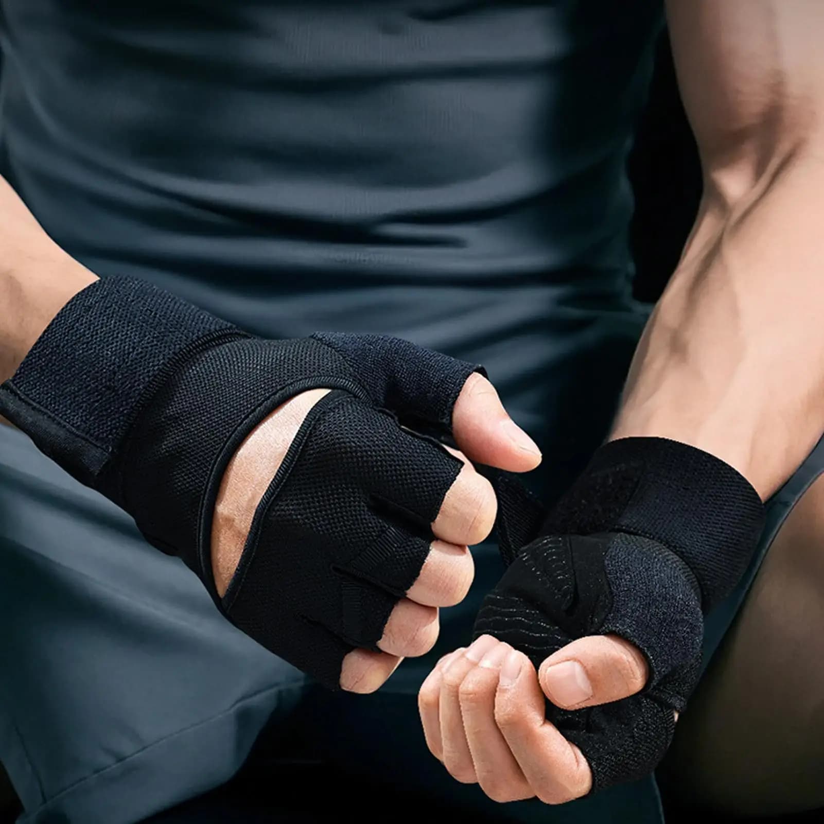Half-tip training gloves with wrist bands Weight lifting gloves for men woman, gym workout and bodybuilding