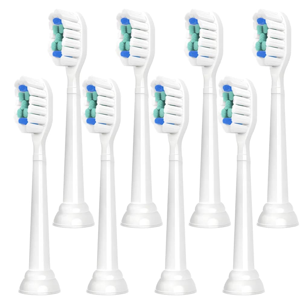 Spare heads for 8-piece toothbrush compatible with Philips Sonicare professional charging heads 4100 5100
