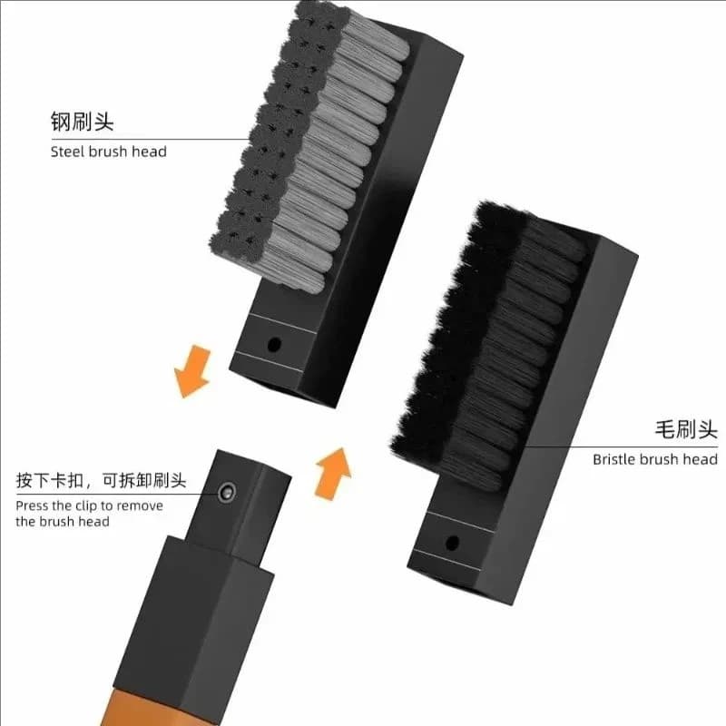 WYLIE 2 In 1 Aluminium Alloy Handle Steel Brush for Phone Electronic Chip Motherboard Chip IC Glue Tin Dust Quick Cleaning