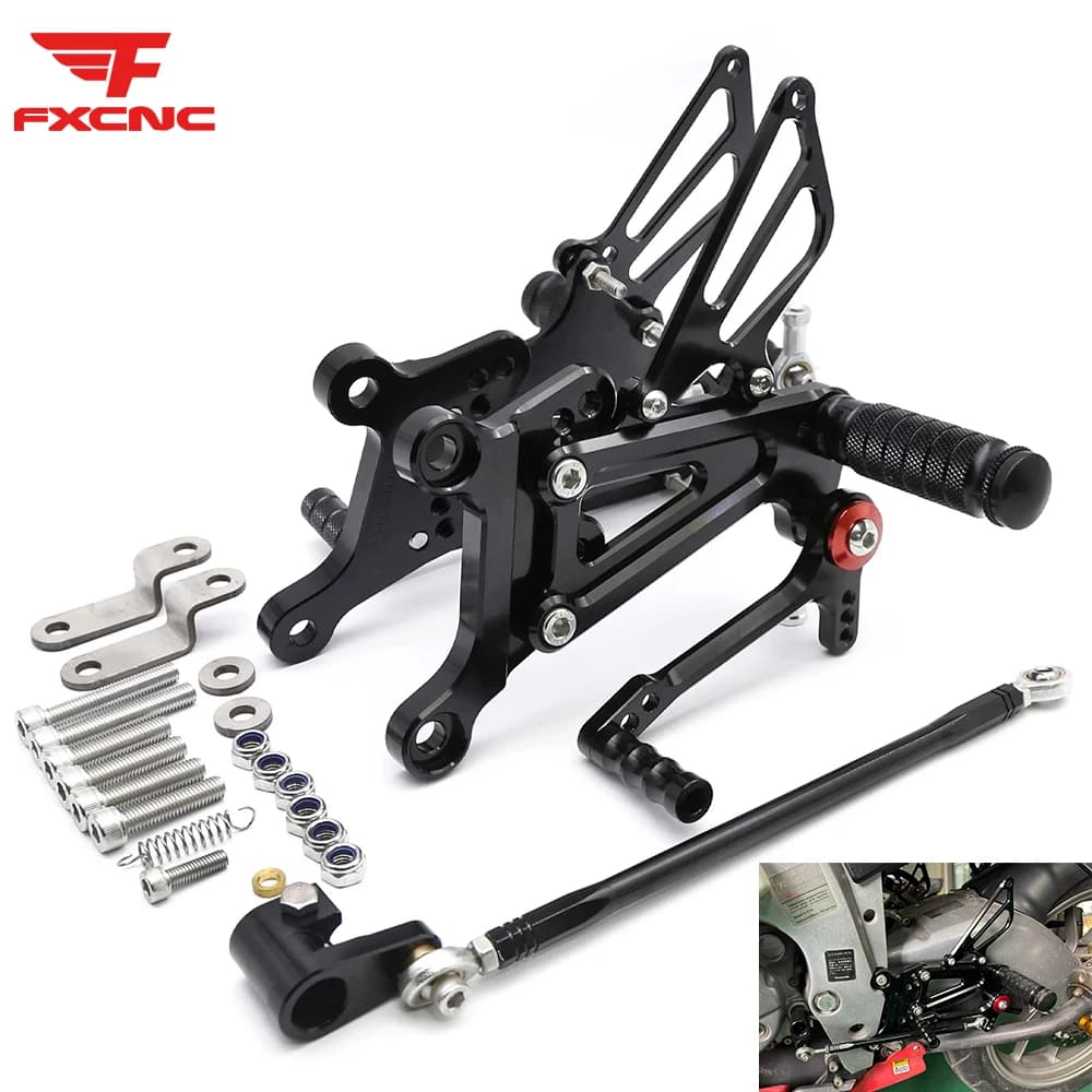 Regolabile Moto Rearset Per Aprilia RS125 2T 2001-2013 Poggiapiedi Pedana In Alluminio di CNC Poggiapiedi Piede Peg pedale