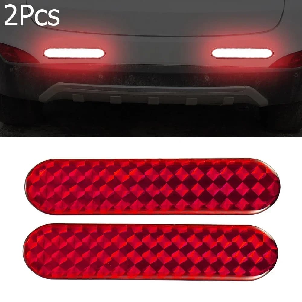 2 pezzi strisce riflettenti per auto paraurti per porta adesivo anteriore e posteriore segno rosso lampada da notte allarme segnale di sicurezza accessori per nastro di avvertimento