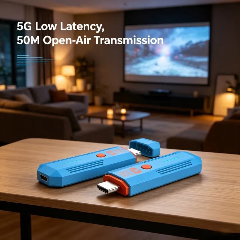 5G Dual Band Wireless HDMI-Compatible Transmitter and Receiver 4K Low Latency Screen Mirroring Dongle For Laptop to TV Projector